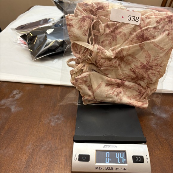 Lucky Brand Womens XS Mauve Palm Tree Peplum Blouse Top Strappy Back  NEW NWT - Picture 10 of 10